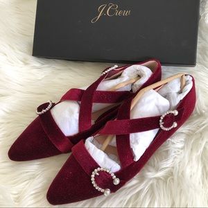 NWT Jcrew Velvet Cross Strap Marina
